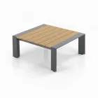 Narożna sofa ze stolikiem kawowym do użytku na zewnątrz i wewnątrz z aluminium - Mettre Viadurini