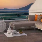 Nowoczesny narożnik zewnętrzny z tkaniny w kolorze szarym lub białym - Ontario3 Viadurini