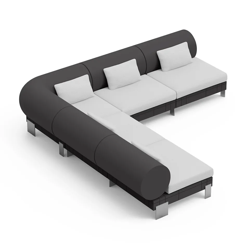 Narożnik do salonu z polietylenu w różnych kolorach - Orbis Viadurini