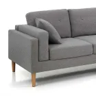 Narożna sofa z tkaniny i drewna - german Viadurini