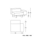 Sofa narożna po lewej stronie z podstawą z bardzo jasnego szkła Made in Italy - Rory Viadurini