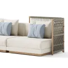 Modułowa sofa ogrodowa z tapicerowanej tkaniny Made in Italy - Rubik Viadurini