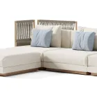 Modułowa sofa ogrodowa z tapicerowanej tkaniny Made in Italy - Rubik Viadurini
