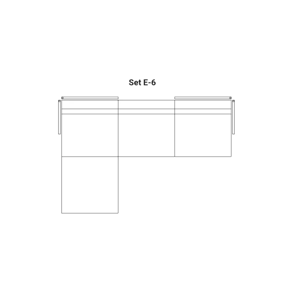 Modułowa sofa ogrodowa z tapicerowanej tkaniny Made in Italy - Rubik Viadurini