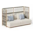 Segmentowa sofa ogrodowa o konstrukcji w kształcie litery C z drewna Made in Italy - Rubik Viadurini