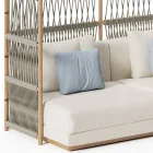 Segmentowa sofa ogrodowa o konstrukcji w kształcie litery C z drewna Made in Italy - Rubik Viadurini