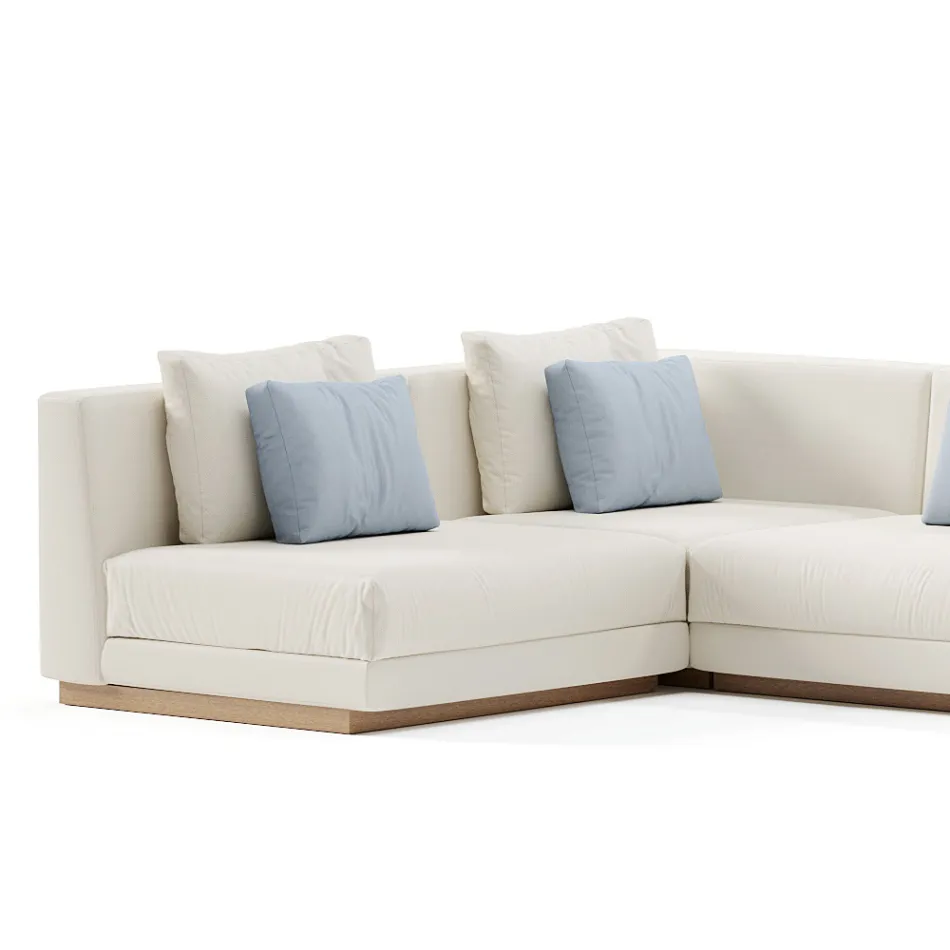 Modułowa sofa ogrodowa z tkaniny Made in Italy - Rubik Viadurini