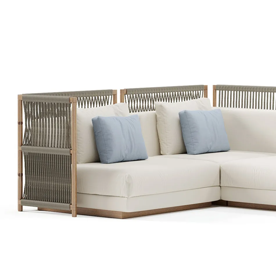 Modułowa sofa ogrodowa z tkaniny Made in Italy - Rubik Viadurini