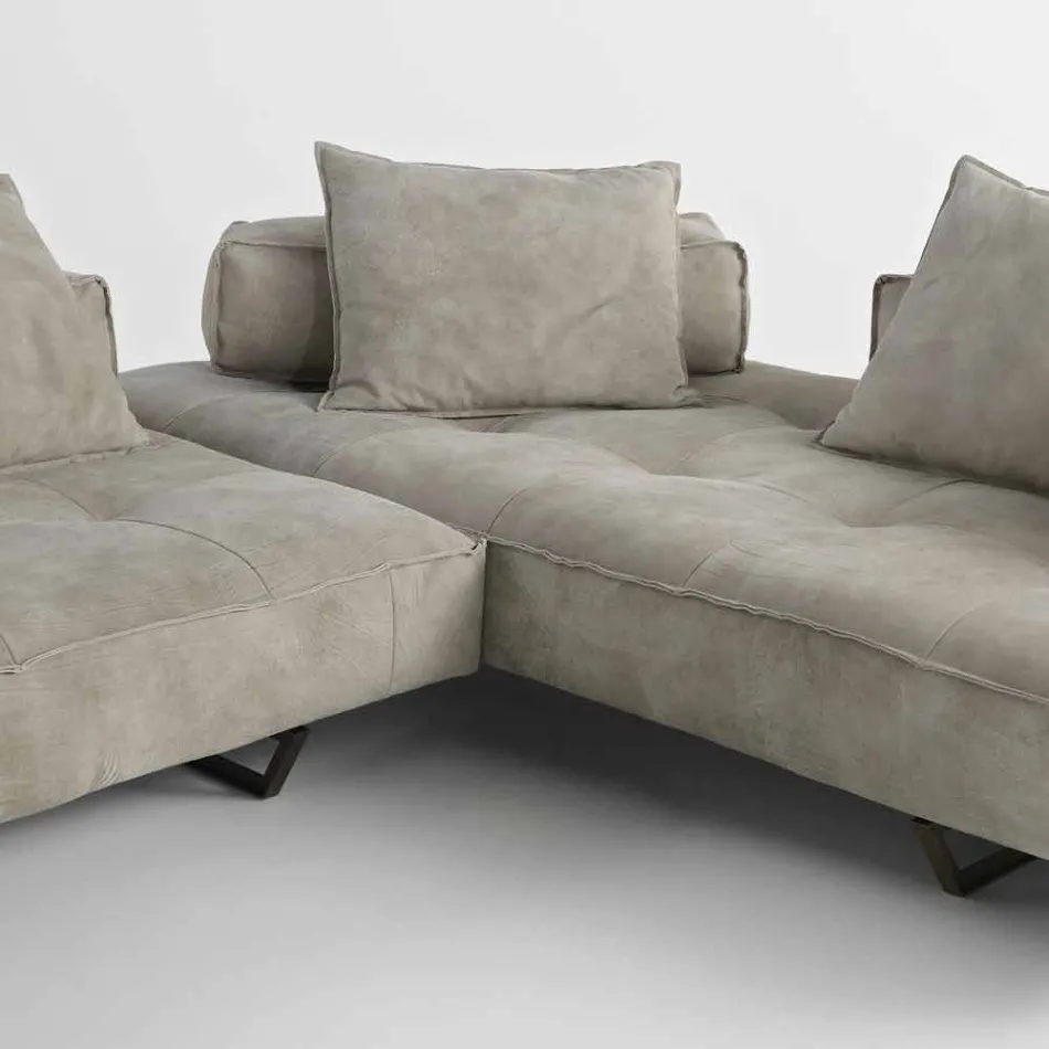Sofa nowoczesny design Cardo, skórzana tapicerka Viadurini
