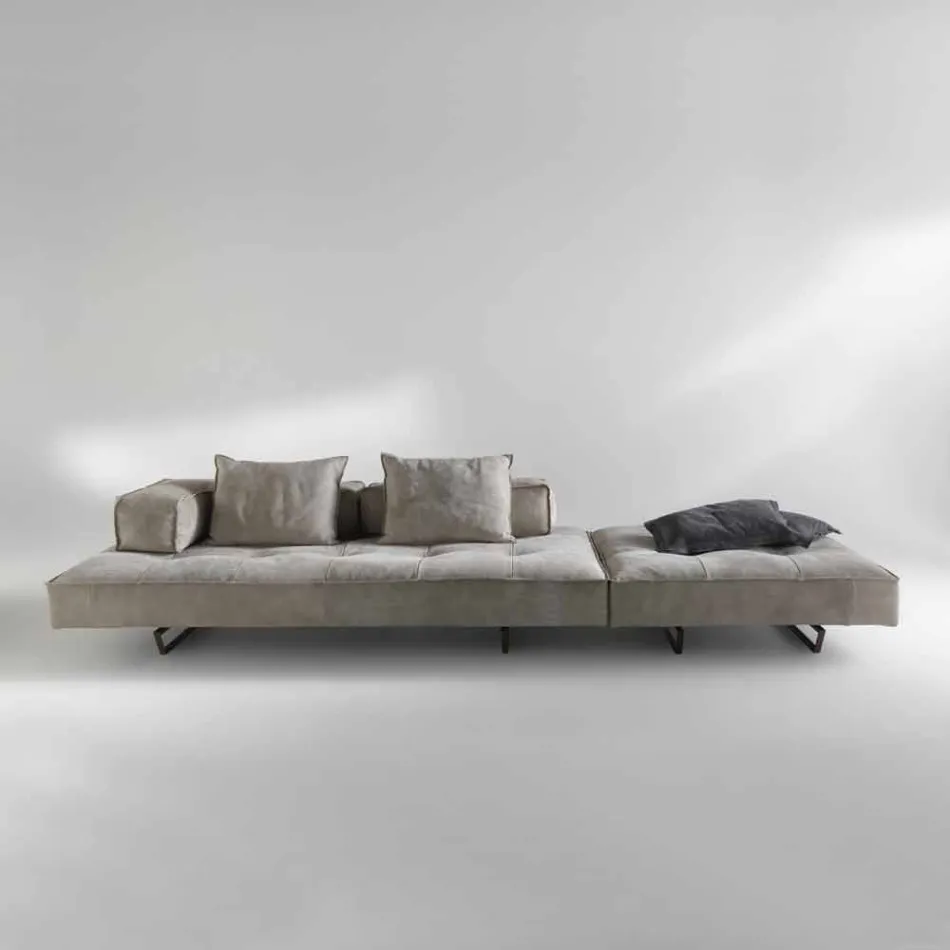 Sofa nowoczesny design Cardo, skórzana tapicerka Viadurini