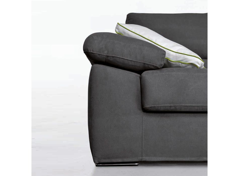 6-osobowa okrągła sofa narożna z tkaniny Made in Italy - Abudhabi Viadurini