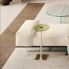 Sofa z wyjątkowo przezroczystą szklaną podstawą i siedziskiem z tkaniny Made in Italy - Rory Viadurini