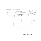 Sofa z wyjątkowo przezroczystą szklaną podstawą i siedziskiem z tkaniny Made in Italy - Rory Viadurini