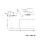 Sofa z wyjątkowo przezroczystą szklaną podstawą i siedziskiem z tkaniny Made in Italy - Rory Viadurini