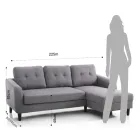 Sofa ze składanym elementem rozkładanym pod siedziskiem - Nikiel Viadurini