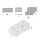 Sofa z półwyspem wewnętrznym z ekspandowanego poliuretanu - Buffo Viadurini