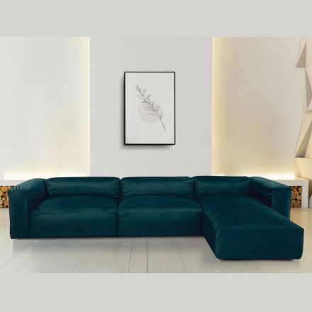 Sofa z półwyspem wewnętrznym z ekspandowanego poliuretanu - Buffo Viadurini