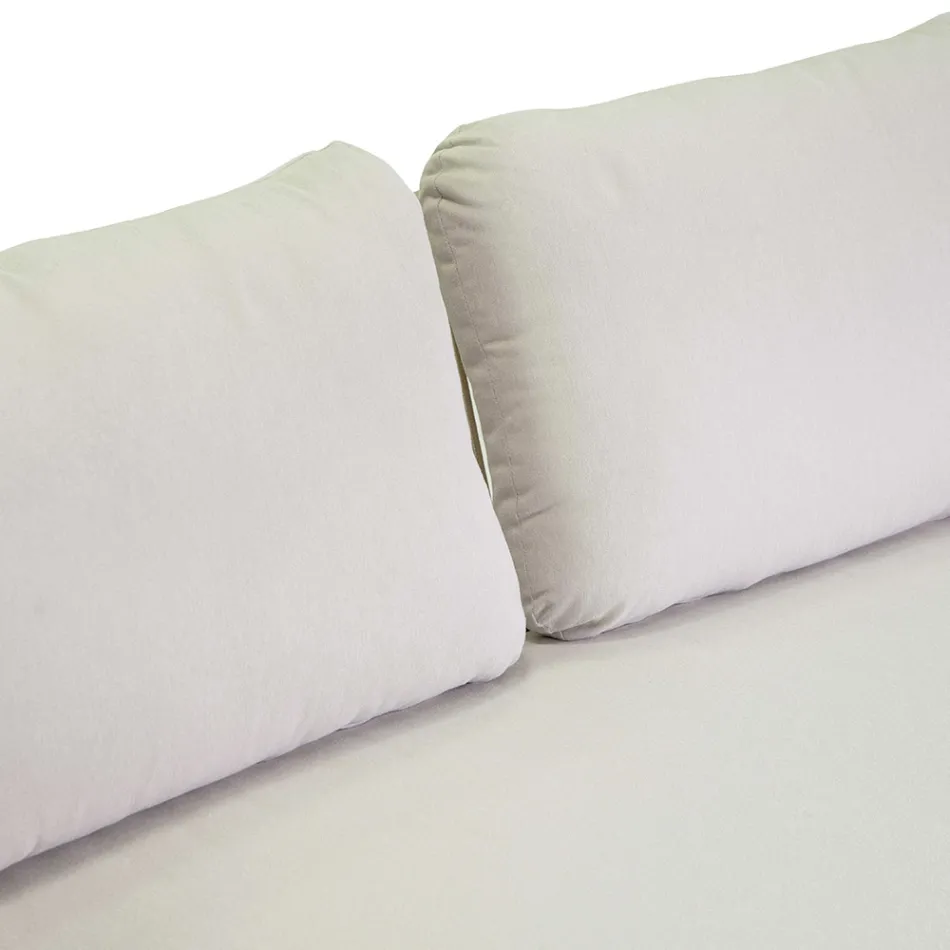 Sofa z fotelami i stolikiem kawowym z białego aluminium do ogrodu - Tenda Viadurini