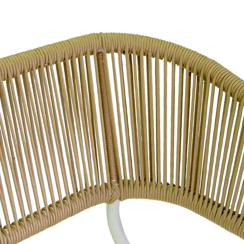 Sofa z fotelami i stolikiem kawowym z białego aluminium do ogrodu - Tenda Viadurini