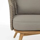 Sofa zewnętrzna 2 lub 3 siedziska z drewna i tkaniny w kolorze gołębiej szarości - Luana Viadurini