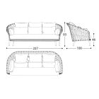 3-osobowa sofa ogrodowa z poduszkami Made in Italy - Emmacross by Varaschin Viadurini