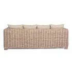 Homemotion - 3-osobowa sofa ogrodowa z drewna i rattanu Ceara Viadurini
