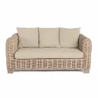 Homemotion - 3-osobowa sofa ogrodowa z drewna i rattanu Ceara Viadurini