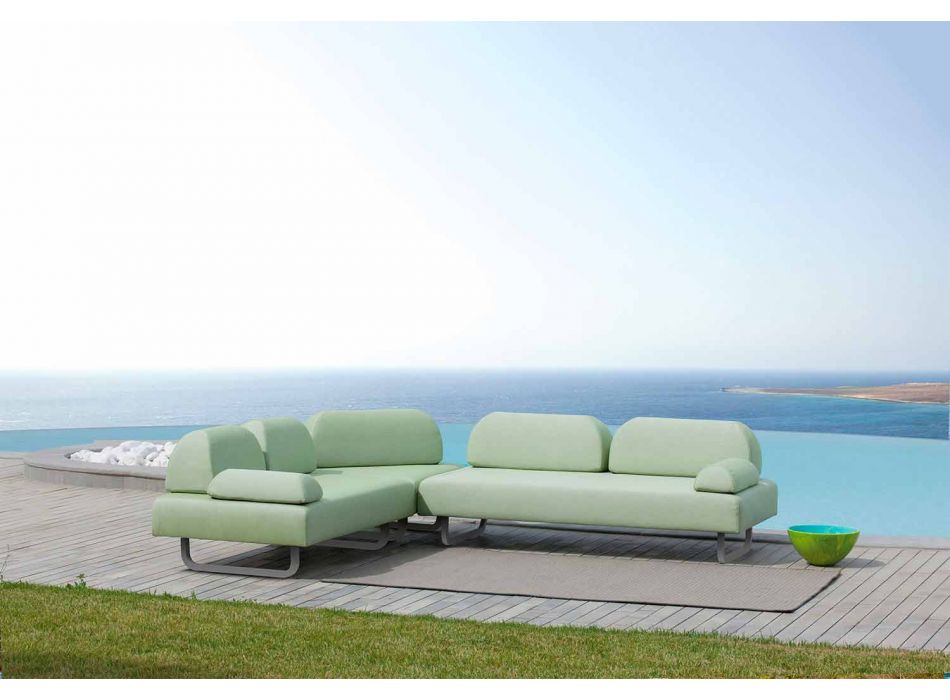 Sofa trzyosobowa z metalu i tkaniny Made in Italy - Selia Viadurini