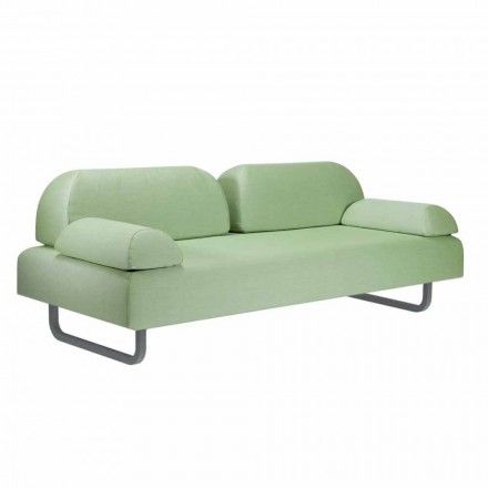 Sofa trzyosobowa z metalu i tkaniny Made in Italy - Selia Viadurini