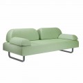 Sofa trzyosobowa z metalu i tkaniny Made in Italy - Selia