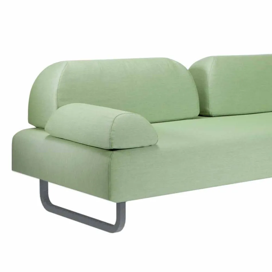 Sofa trzyosobowa z metalu i tkaniny Made in Italy - Selia Viadurini