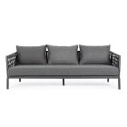 Sofa ogrodowa z aluminium i liny z poduszkami z tkaniny, Homemotion - Shama Viadurini