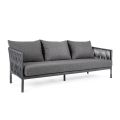 Sofa zewnętrzna z aluminium i sznurkiem z poduszkami z tkaniny, Homemotion - Shama