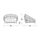 Sofa zewnętrzna z poduszkami w zestawie Made in Italy - Emmacross by Varaschin Viadurini