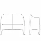 Nowoczesna sofa zewnętrzna Solid firmy Vondom z polipropylenu Viadurini