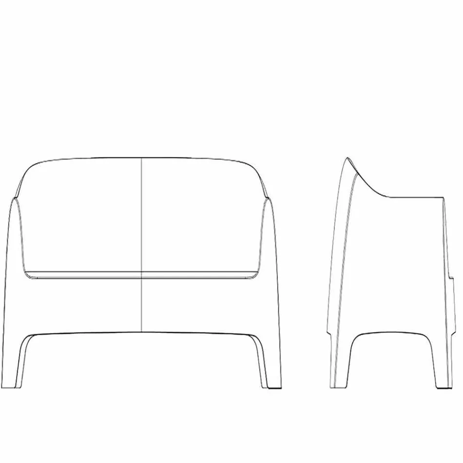 Nowoczesna sofa zewnętrzna Solid firmy Vondom z polipropylenu Viadurini