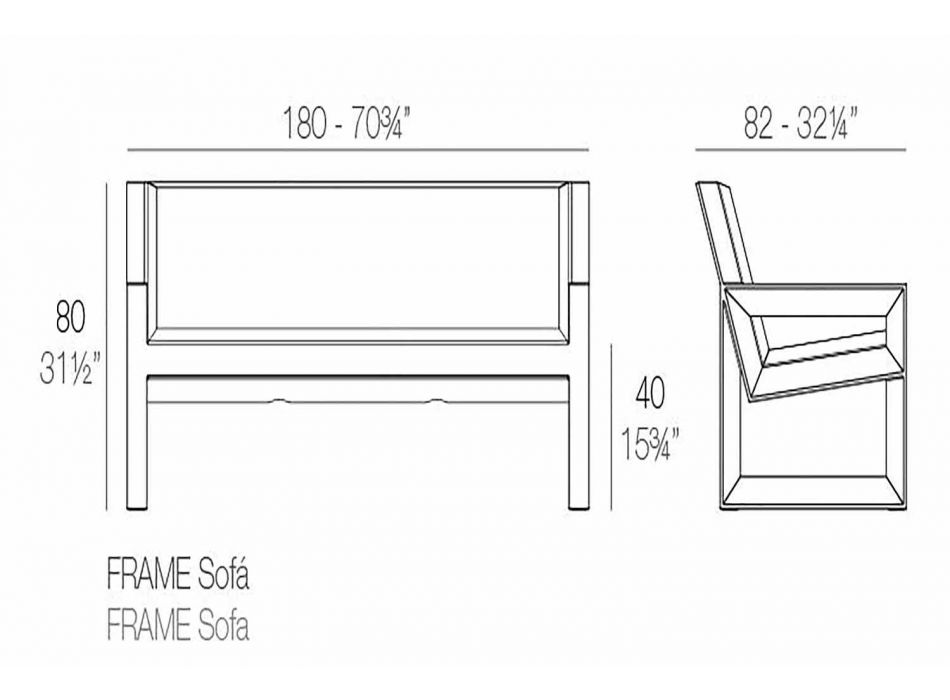 Sofa zewnętrzna Vondom, z żywicy polietylenowej, design Viadurini