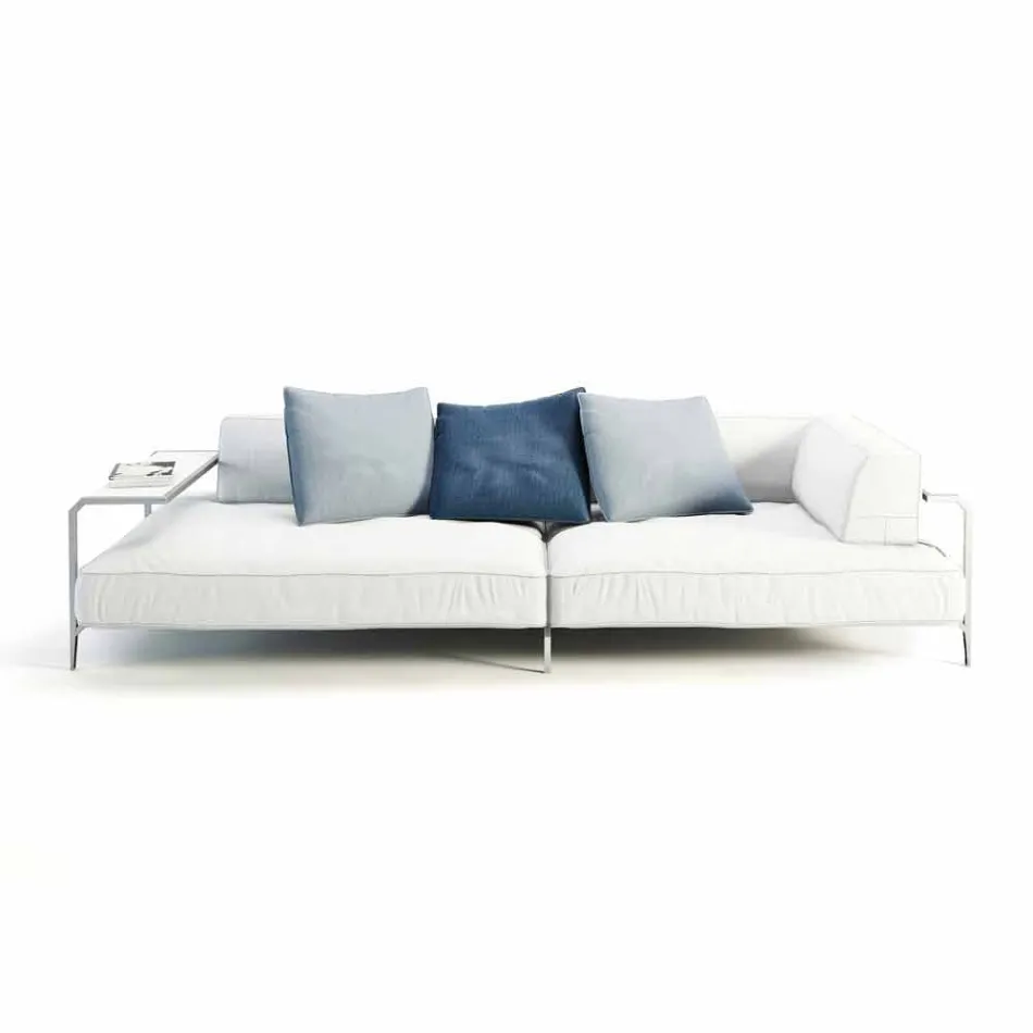 Sofa zewnętrzna tapicerowana tkaniną o nowoczesnym designie Made in Italy - Arkansas Viadurini