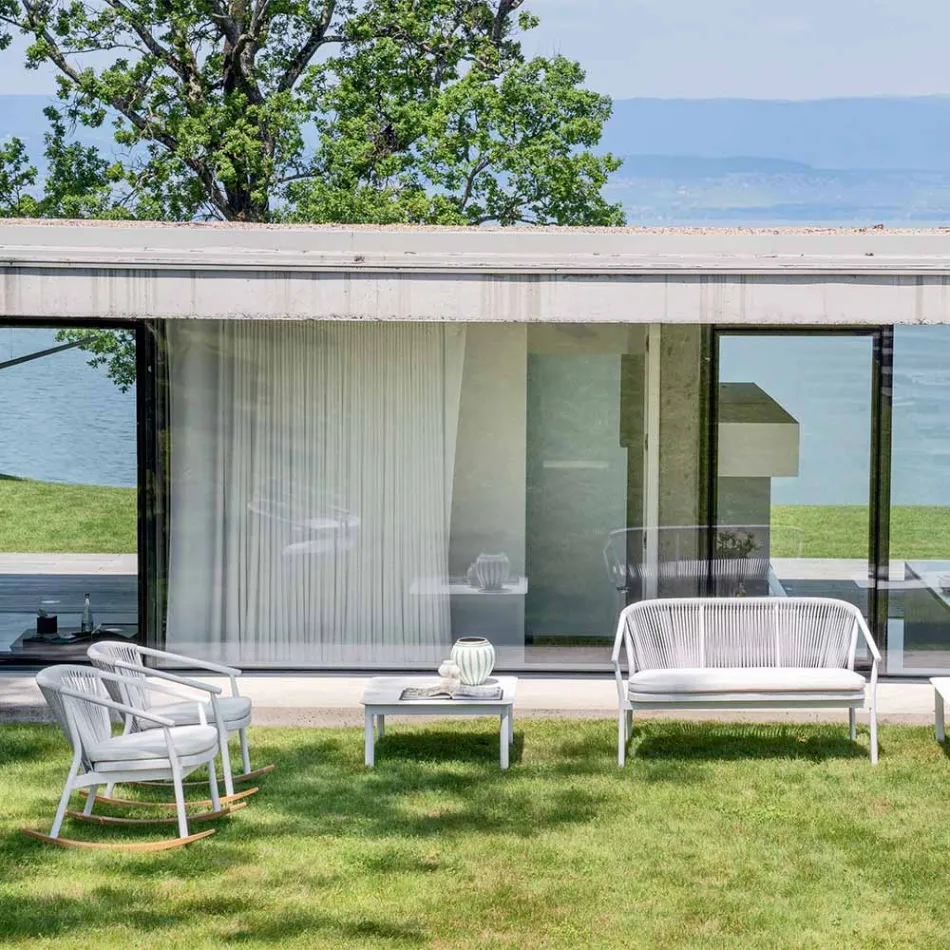 Dwumiejscowa sofa tapicerowana na zewnątrz, tapicerowana - Smart by Varaschin Viadurini