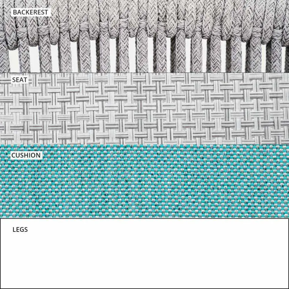 Dwumiejscowa sofa tapicerowana na zewnątrz, tapicerowana - Smart by Varaschin Viadurini