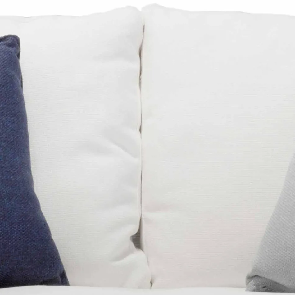 Sofa zewnętrzna ze stali i białych poduszek z tkaniny PCV - Ontario6 Viadurini