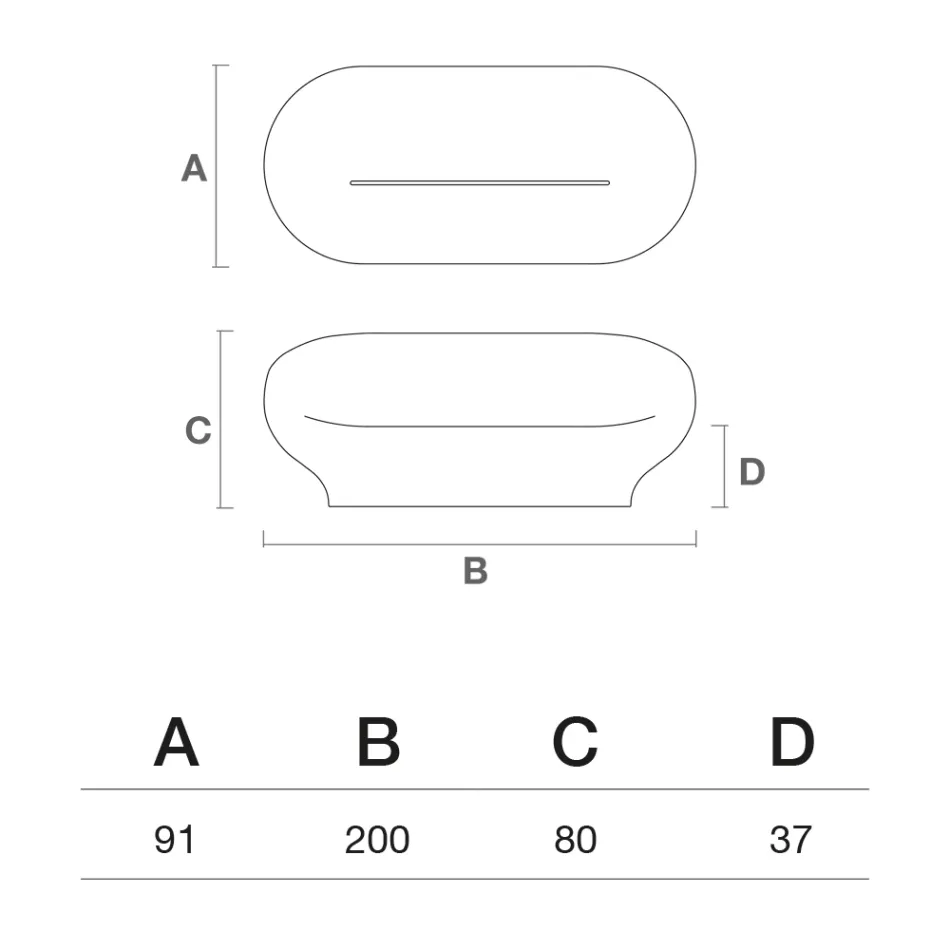 Sofa ogrodowa z polietylenu dostępna w różnych kolorach - Ręcznik Viadurini