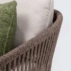 Sofa ogrodowa z drewna tekowego i splotu polietylenowego - Jhon Viadurini