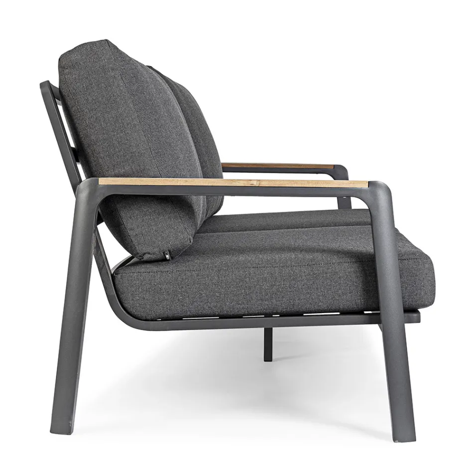 Sofa ogrodowa z tkaniny o konstrukcji aluminiowej, Homemotion - Cara Viadurini