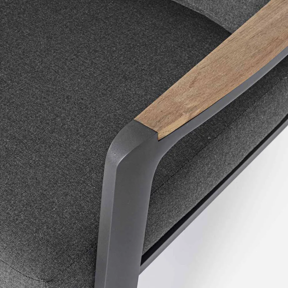 Sofa ogrodowa z tkaniny o konstrukcji aluminiowej, Homemotion - Cara Viadurini