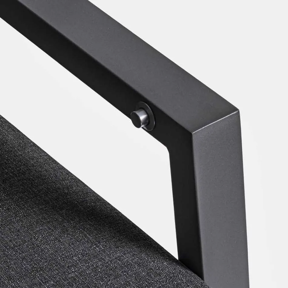 Sofa zewnętrzna z tkaniny i aluminium z odchylanym oparciem - Nathy Viadurini