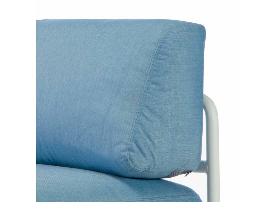 Modułowa sofa narożna z metalu i tkaniny Made in Italy - Cola Viadurini