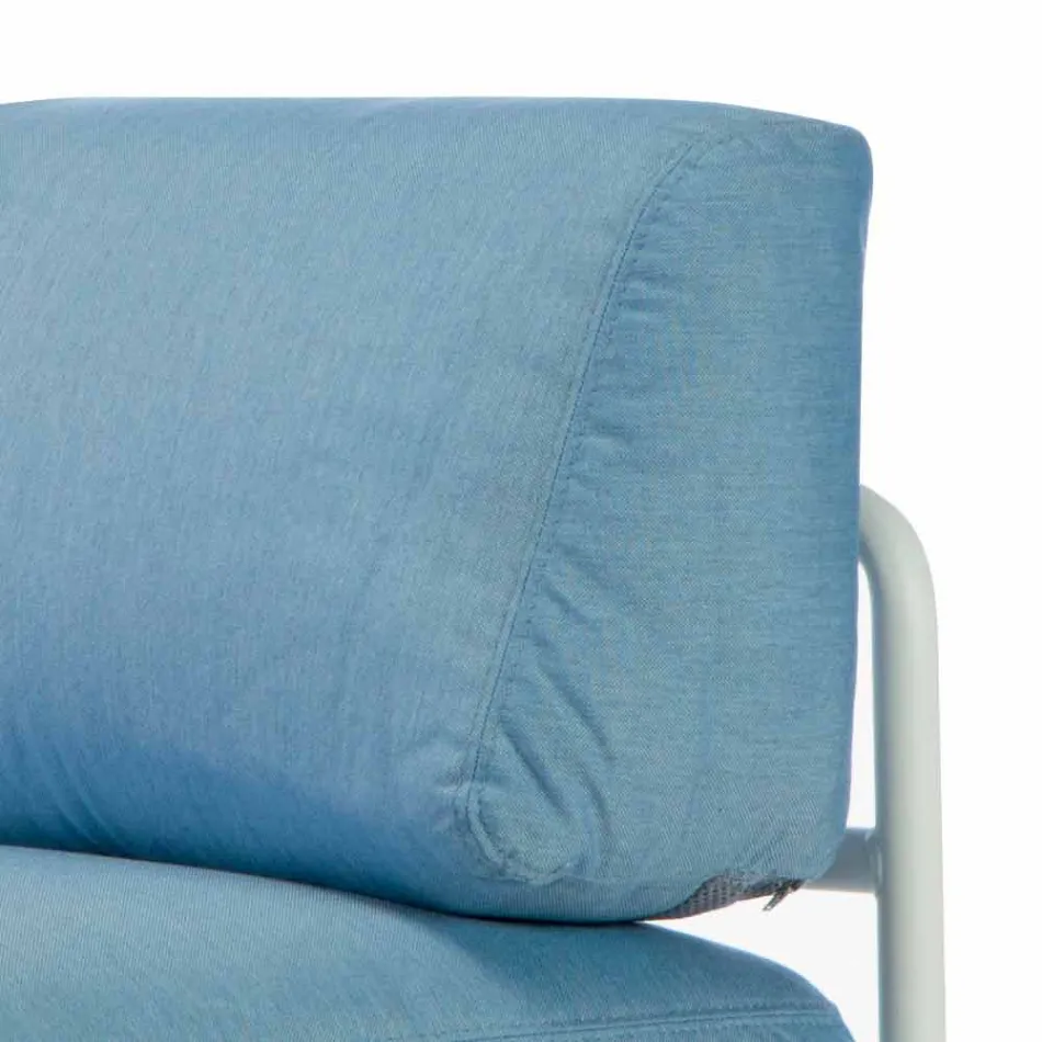 Modułowa sofa narożna z metalu i tkaniny Made in Italy - Cola Viadurini