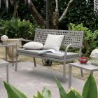 Sofa ogrodowa 2-osobowa ze stalową konstrukcją Made in Italy - Nilda Viadurini