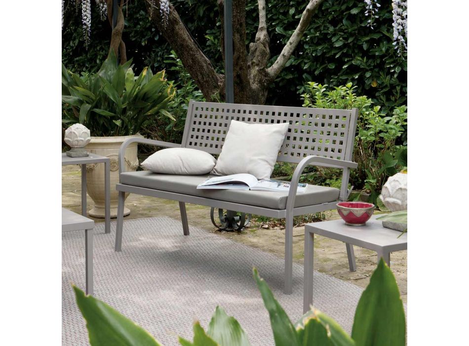 Sofa ogrodowa 2-osobowa ze stalową konstrukcją Made in Italy - Nilda Viadurini